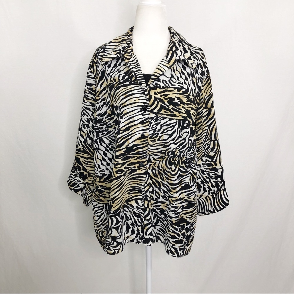 Elementz Zebra Animal Print Tunic Top, Size 2X